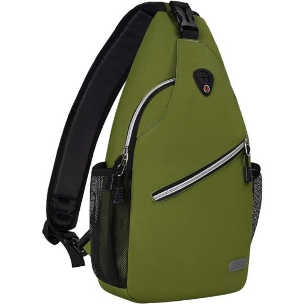 Sling Backpack, Multipurpose Crossbody Shoulder Bag Travel Hiking Daypack Green
